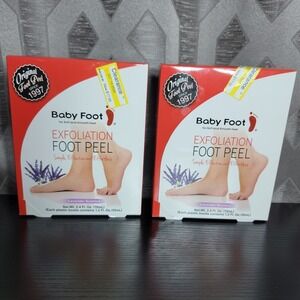 Baby Foot Exfoliation Foot Peel Lavender Scented 2 Boxes Lot Exp 12/2026 New